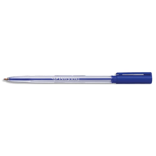 901791_d1.jpg PERGAMY Stylo à bille pointe moyenne encre Bleue corps plastique cristal avec capuchon – Image 1