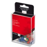 PERGAMY Boîte de 100 épingles tête ronde pointe acier. Coloris assortis opaques