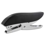 PERGAMY Pince agrafeuse corps métal capot ABS. Agrafes 24/6 - 26/6. Capacité 20 feuilles. Coloris Noir.
