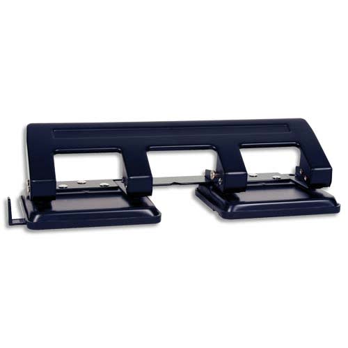 960497_d1.jpg PERGAMY Perforateur 4 trous. Capacité 15 feuilles. Ecart 8x8 cm. ø6mm. Réglette. Coloris Noir. – Image 1