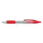 PERGAMY Stylo à bille rétractable avec grip confort pointe moyenne encre Rouge corps plastique