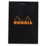 RHODIA Bloc de direction 160 pages n°12 8,5x12cm 5x5. Couverture Noire