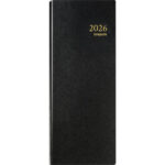 BREPOLS Agenda Janvier à Décembre JUPITER B1 105 Lima, relié, 1 jour par page, 12,8x33cm noir