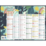 CBG Calendrier Janvier à Décembre EXOTIQUE médium, 32x42cm, 1 œillet