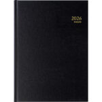 BREPOLS Agenda Janvier à Décembre SANTEX Bremax 2, 1 jour sur 2 pages 21x29cm, noir