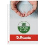 ESSELTE Boîte de 100 pochettes perforées Format A4 polypropylène grainé 11/100e 30% recyclé - Transparent