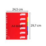 EXACOMPTA Intercalaires polypropylène opaque semi rigide 6 positions - A4 maxi Couleurs assorties – Image 4