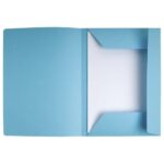 EXACOMPTA Paquet de 50 chemises pré-imprimés 3 rabats SUPER 250 en carte 210 grammes Bleu – Image 2