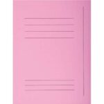 EXACOMPTA Paquet de 50 chemises pré-imprimés 3 rabats SUPER 250 en carte 210 grammes Rose