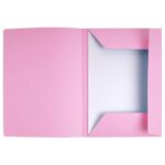 EXACOMPTA Paquet de 50 chemises pré-imprimés 3 rabats SUPER 250 en carte 210 grammes Rose – Image 2