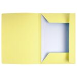 EXACOMPTA Paquet de 50 chemises pré-imprimés 3 rabats SUPER 250 en carte 210 grammes Jaune – Image 2