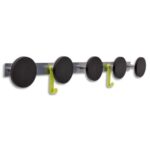 ALBA 5 patères murales Gris aluminium et Noir