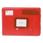 ALBA Pochette navette Rouge en PVC à soufflet dimensions : 42x32x5cm