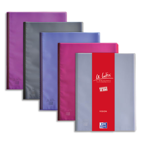 067810_d1.jpg OXFORD Protège-documents LUTIN VISION 60 vues, 30 pochettes. En PVC translucide. Coloris assortis – Image 1