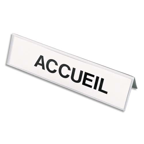 075991_d1.jpg OXFORD Boîte de 25 chevalets porte-nom 6 x 25 cm en PVC rigide transparent 2 faces. – Image 1
