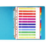 EXACOMPTA Jeu d'intercalaires 12 positions format 24x32cm pour pochettes perforées. Carte lustrée 3/10e. – Image 3