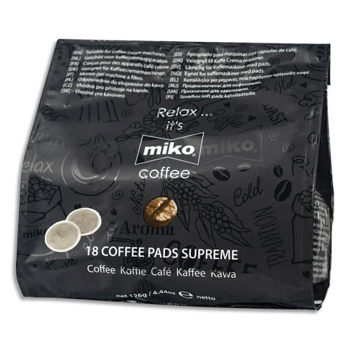 087236_d1-1.jpg MIKO CAFE Sachet de 18 Dosettes souples de café 7g Pads Suprême expresso extra 100% Arabica – Image 1