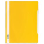 DURABLE Chemise de présentation à lamelles A4+ - gouttière de passage - couverture pvc transparente Jaune