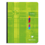 CLAIREFONTAINE Cahier de texte broché 144 pages grands carreaux Seyès 17x22cm. Couverture carte