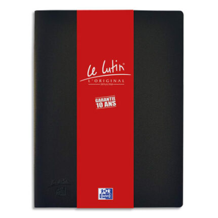 OXFORD Protège-documents LUTIN ORIGINAL 160 vues, 80 pochettes. En PVC opaque. Format A4. Coloris Noir
