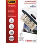 FELLOWES Boîte de 25 pochettes de plastification format A4 125 microns 5396301