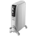 DELONGHI Radiateur bain d'huile Dragon 4 mobile 2000W 3 allures chauffe L44 x H65 x P16 cm Gris clair