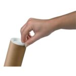 Tube d'expédition en carton 72g avec embouts emboîtables plastique Blanc, Format A4/A3 : D4 x L31 cm – Image 2
