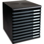 EXACOMPTA Module de classement 10 tiroirs ouverts, format A4 +. Dim (l x h x p) : 28,8 x 32 x 35 cm. Noir