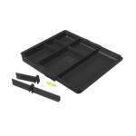 EXACOMPTA Organisateur pour tiroir DRAWINSERT, compartiments amovibles. Dim: L29,8 x P24,6 x 3,6 cm. Noir – Image 2