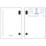 EXACOMPTA Bloc éphéméride date à droite, horaire et rendez-vous à gauche Janvier à Décembre