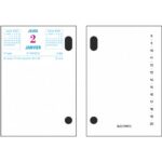 EXACOMPTA Bloc éphéméride date à gauche, horaire et rendez-vous à droite Janvier à Décembre