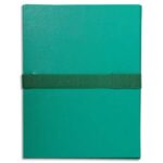 EXACOMPTA Chemise extensible en balacron. Rabat en pied, fermeture par sangle scratch. Coloris Vert clair