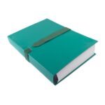 EXACOMPTA Chemise extensible en balacron. Rabat en pied, fermeture par sangle scratch. Coloris Vert clair – Image 3