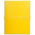 EXACOMPTA Chemise extensible en balacron. Rabat en pied, fermeture par sangle scratch. Coloris Jaune