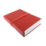 EXACOMPTA Chemise extensible en balacron. Rabat en pied, fermeture par sangle scratch. Coloris Rouge – Image 3