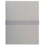 EXACOMPTA Chemise extensible en balacron. Rabat en pied, fermeture par sangle scratch. Coloris Gris