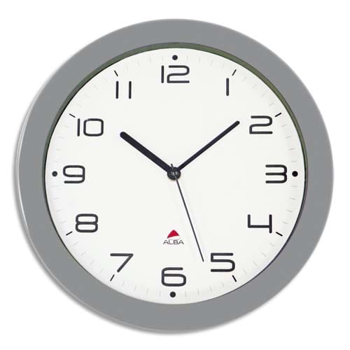 146891_d1.jpg ALBA Horloge murale Hornew silencieuse métal Gris, pile AA non fournie - Diamètre 30 cm – Image 1