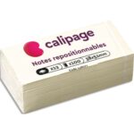 CALIPAGE Lot de 12 blocs repositionnables 100 feuilles Jaunes 38x51mm
