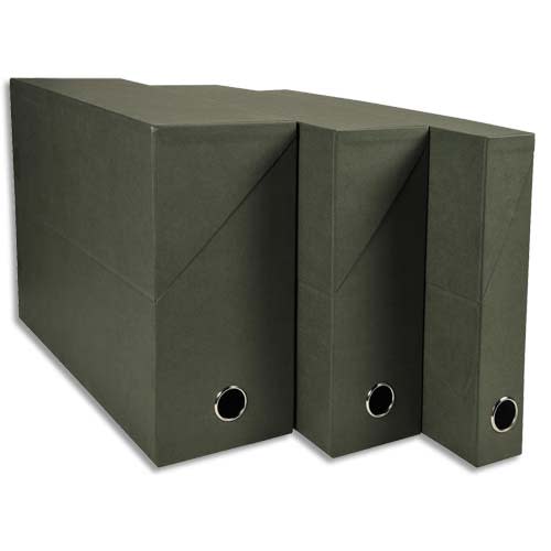 155221_d1.jpg EXACOMPTA Boîte transfert pâte naturelle, carton rigide recouvert de papier recyclé Vert foncé, dos 12 cm – Image 1