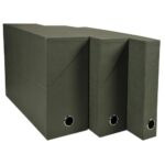 EXACOMPTA Boîte transfert pâte naturelle, carton rigide recouvert de papier recyclé Vert foncé, dos 5 cm – Image 2