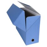 EXACOMPTA Boîte de transfert, carton rigide recouvert de papier toilé, dos 12 cm, 34x25,5 cm, Bleu – Image 2
