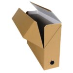 EXACOMPTA Boîte de transfert, carton rigide recouvert de papier toilé, dos 9 cm, 34x25,5 cm, Havane – Image 2