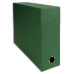 EXACOMPTA Boîte de transfert, carton rigide recouvert de papier toilé, dos 9 cm, 34x25,5 cm, Vert