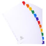 EXACOMPTA Jeu d'intercalaires janvier à décembre 12 touches, A4, carte Blanche 170g, onglets Mylar® – Image 3