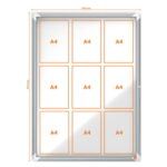 NOBO Vitrine d'affichage magnétique Premium Plus, fermeture à clé, capacité 9 feuilles, A4 – Image 2