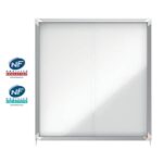 NOBO Vitrine d'affichage magnétique porte coulissante Premium Plus, fermeture à clé, capacité 12 flles,A4 – Image 4