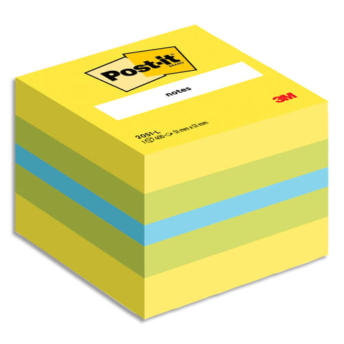 173111_d1-1.jpg POST-IT Mini cube Rêves classique 5,1 x 5,1 cm - 400 feuilles – Jaune citron – Image 1