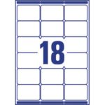 AVERY Boîte de 1800 étiquettes Laser Blanc 63,5X46,6mm L7161-100