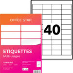 OFFICE STAR Boîte de 4000 étiquettes multi-usage Blanches 48.5x25,4mm OS43657