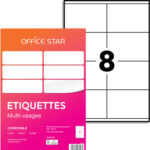 OFFICE STAR Boîte de 800 étiquettes multi-usage Blanches 105x70mm OS43426